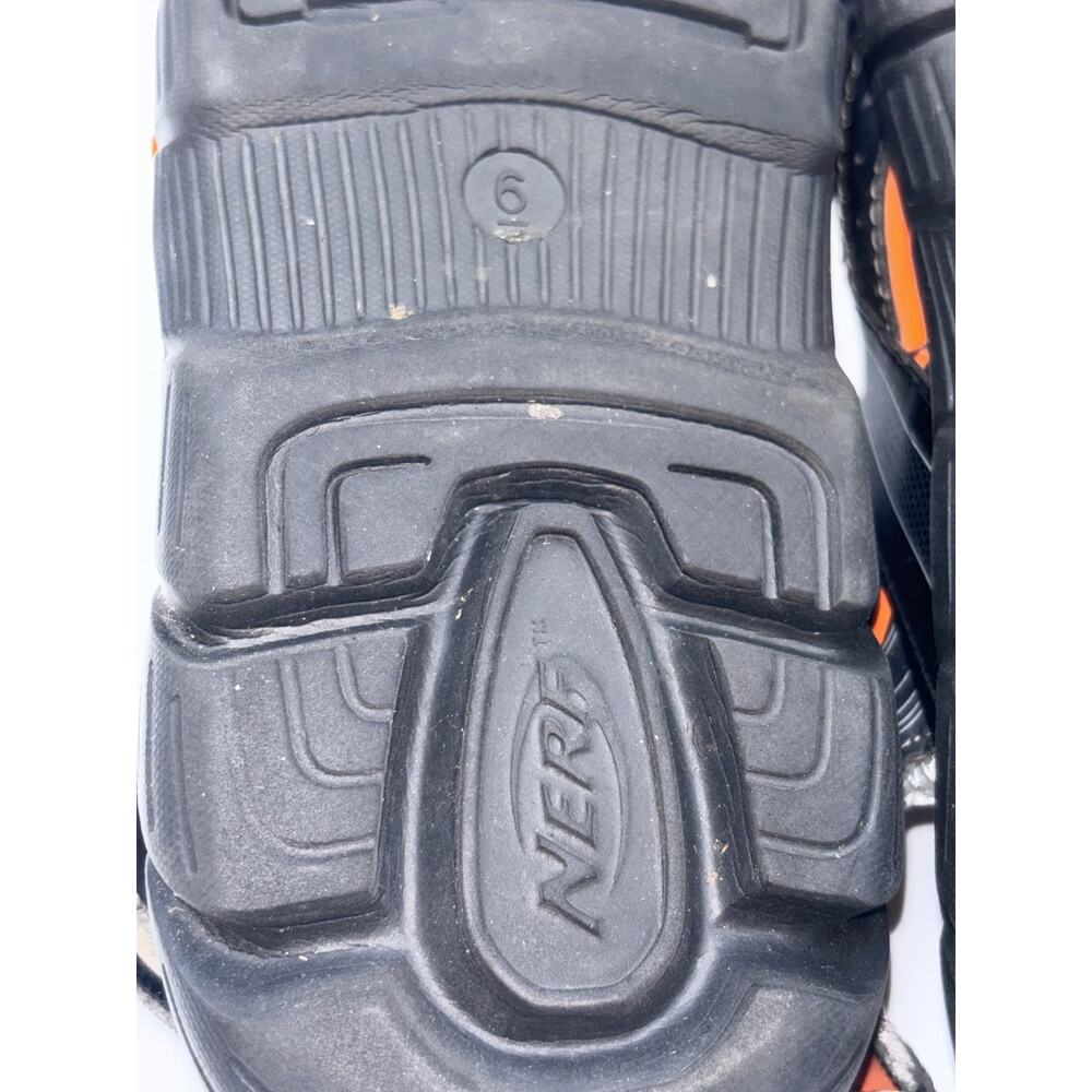 Nerf Athletic Sandals Youth Black Orange Size 6 Hook & Loop Adjustable READ - Picture 6 of 6